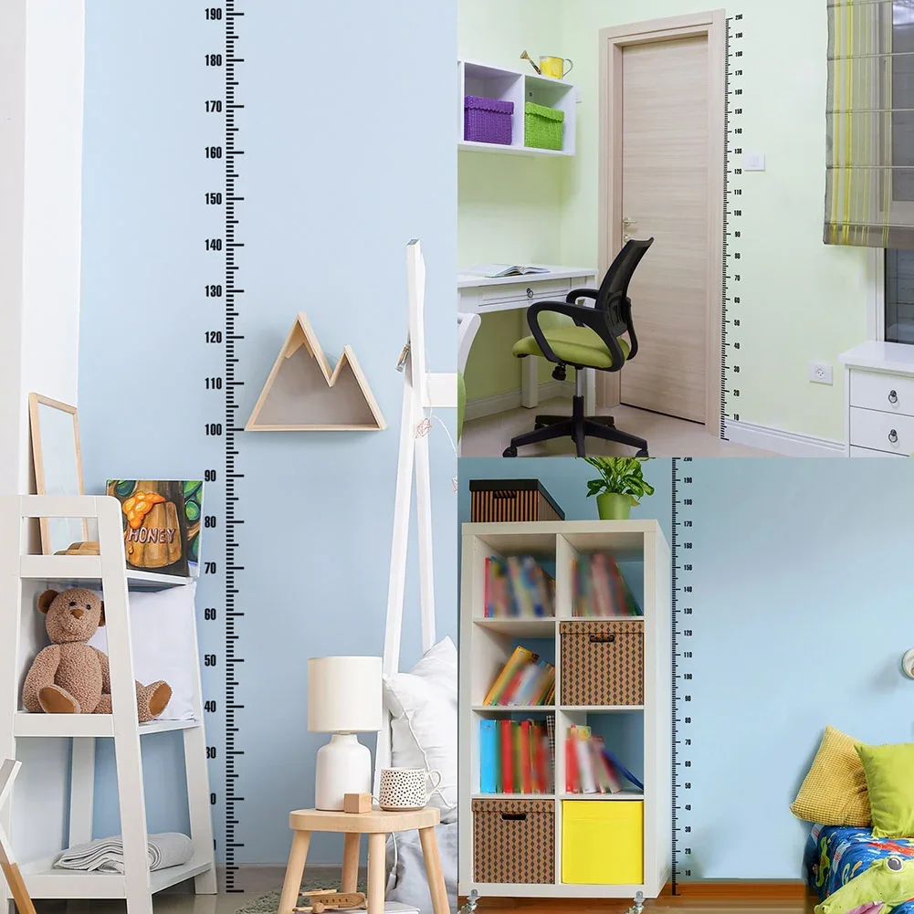 Cartoon Planet Rocket Height Measurement Wall Stickers For Kids Room Baby Boy Room Height Roller Grow Up Chart Wall Decals Mural