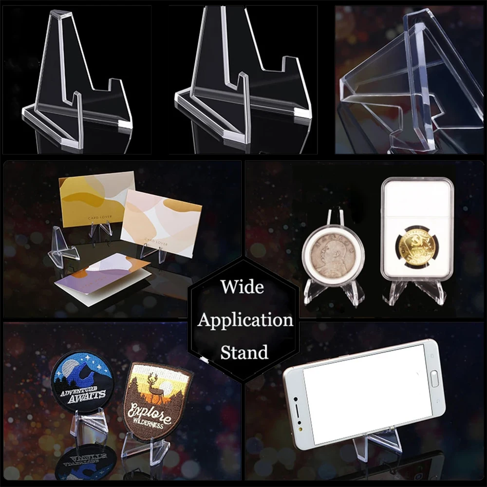 Clear Acrylic Coin Display Stand Holders Small Easel Rack Commemorative Challenge Coin Capsule Holder Support 3