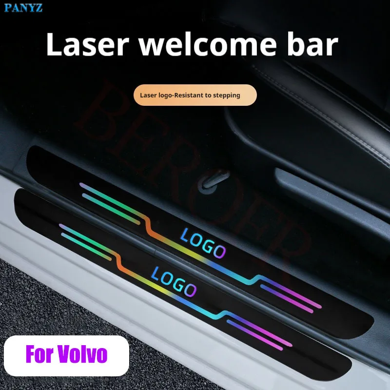 For Volvo Car Door Sill Strip Protective Cover Universal Anti-scratch and Anti-collision Door Decorative Strip Sticker