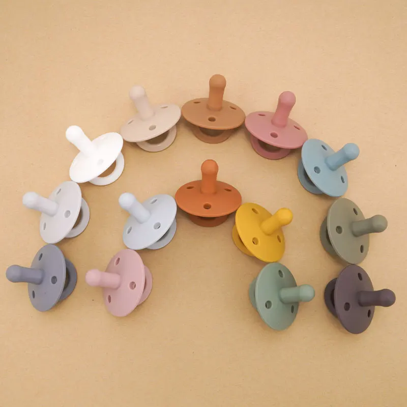 Silicone Pacifier 1PCS Silicone Baby Pacifier Food Grade Newborn Soother BPA Free Solid Color Dummies Nipple