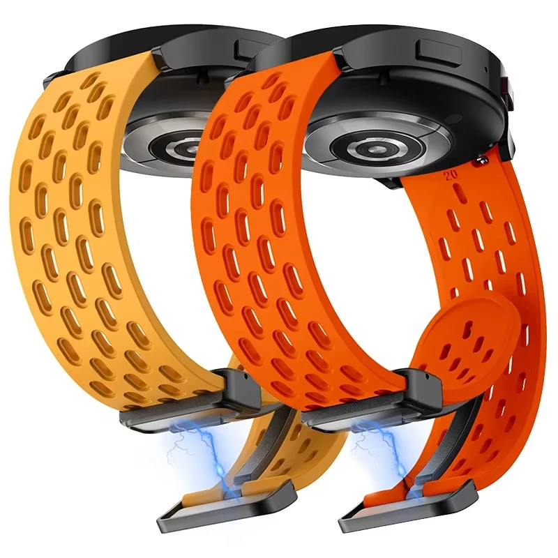Magnetic Sports Band with Folding Buckle in Silicone - 22mm
