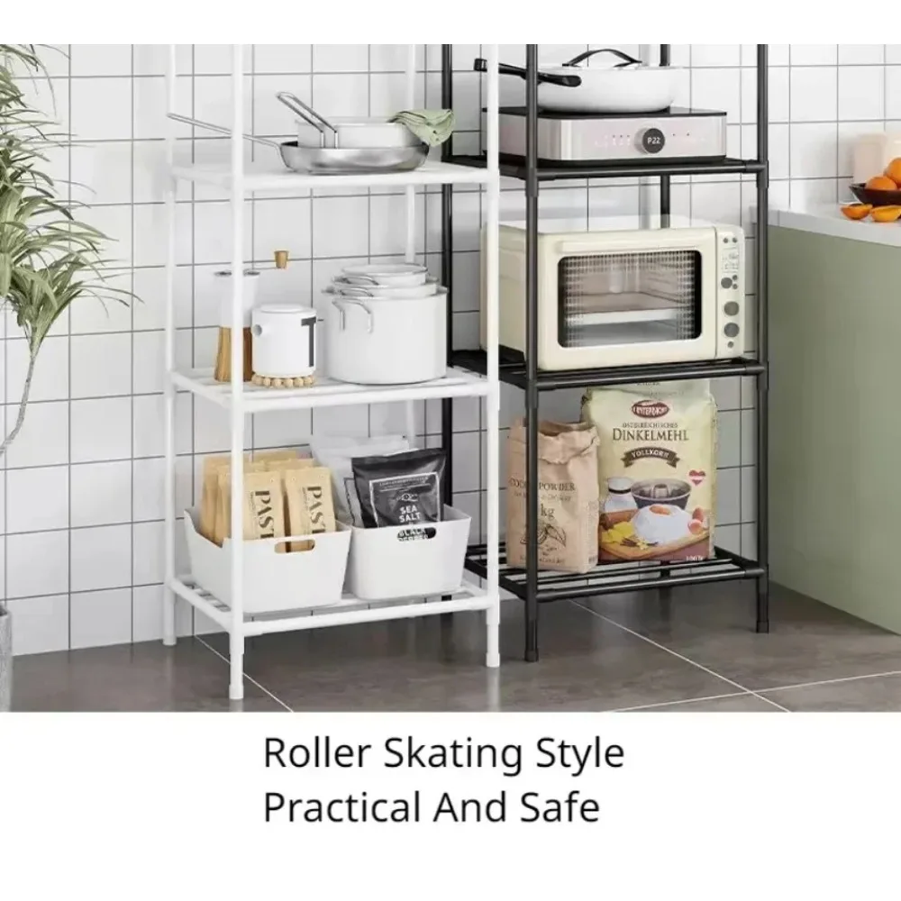Floor Standing Microwave Storage Rack Multi-layer Kitchen Trolley Household Bathroom Storage Rack Non Perforated