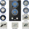 Gas Cooktop 2 Burner Propane Cooktop, 12 Inch LPG/NG Dual Fuel Gas Stove Top, Built-in Tempered Glass Gas Cooktop for Apartment, 3