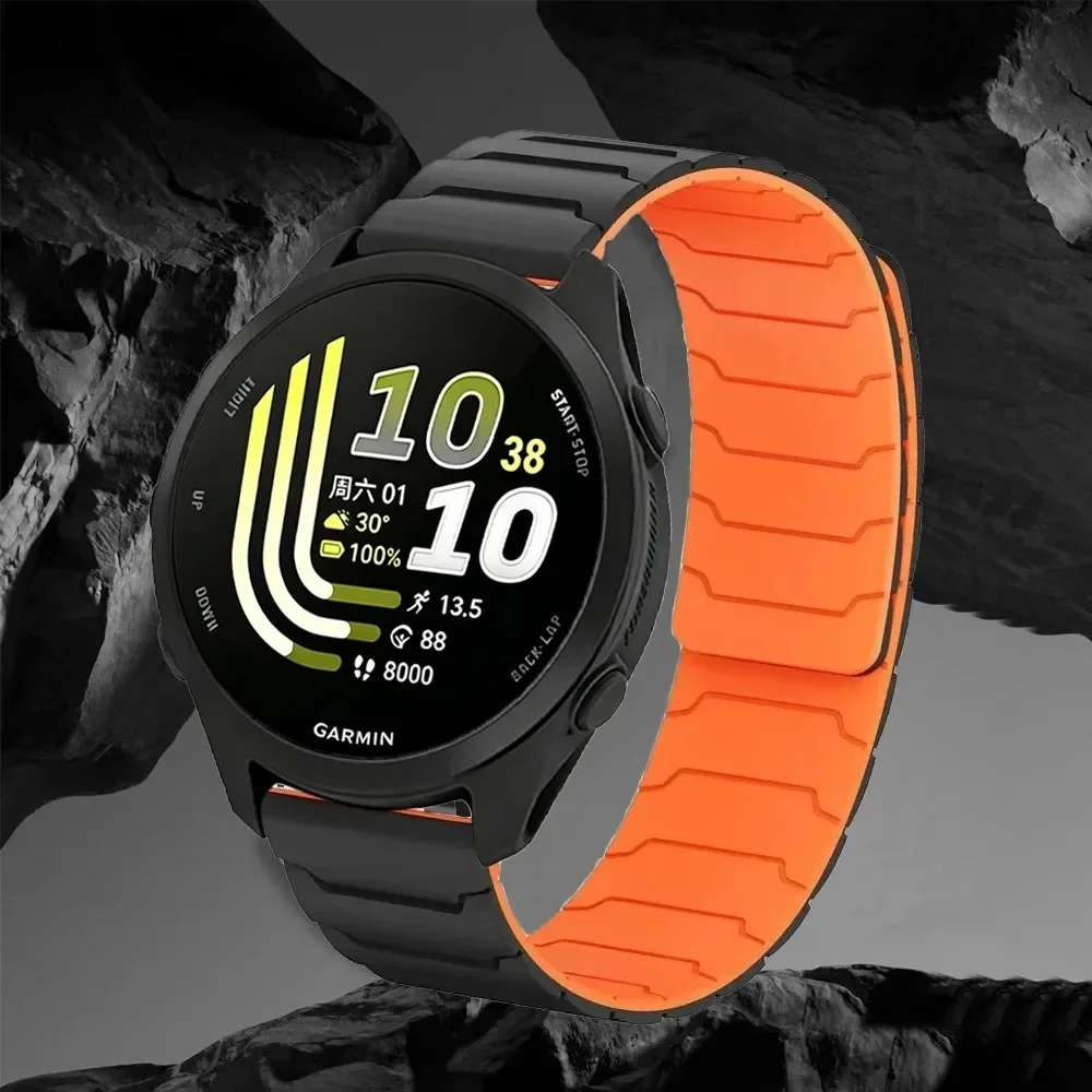 Magnetic Silicone Sports Wristband - 20/22mm Strap