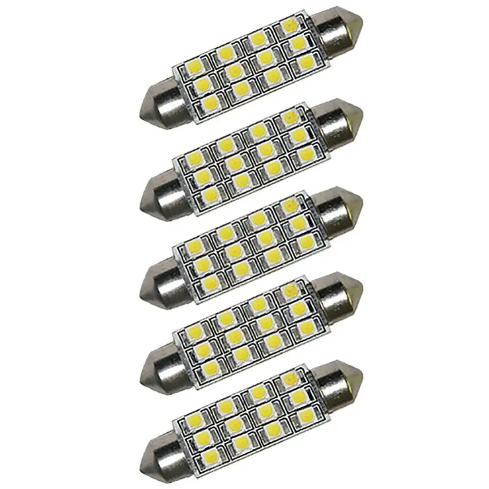

2 Pcs Car Dome 12 3528-SMD LED Bulb Light Interior Festoon Lamp 42mm White