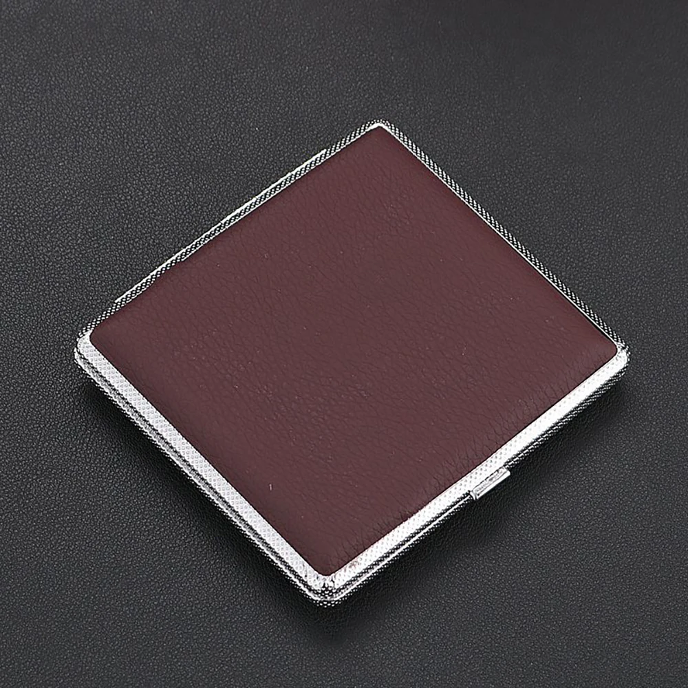 20 Sticks Gift Leather Cigarette Box Cigarette Lady Storage Cover Holder Cigar Case Metal Leather Smoking Accessories For Men's