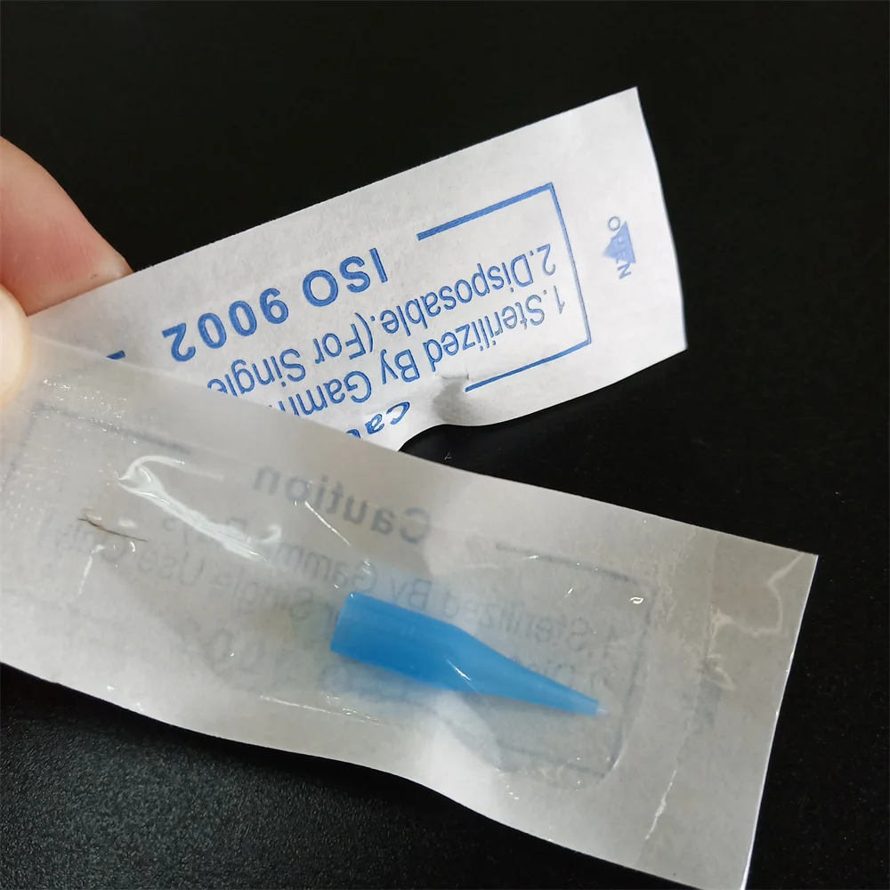 500pcs/bag 1RL/3RL/5F/7F Tattoo Nozzle Needle Caps Disposable Tattoo Tips Permanent Makeup Needle Tips Traditional Caps