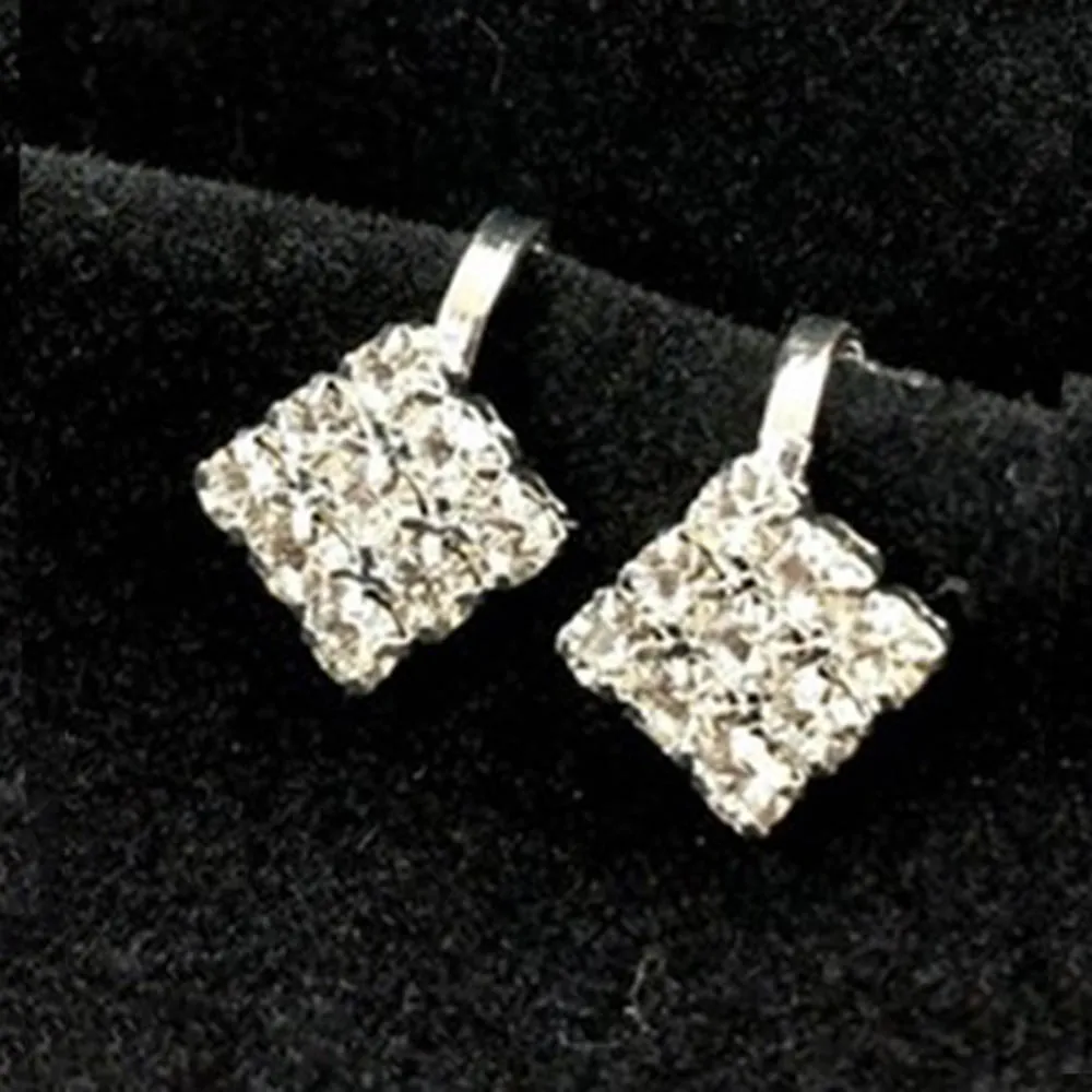 No Ear Hole Silver Color Crystal Flower Heart Clip Earrings for Women Non Pierced Floral Jewelry Ear Cuff Earings