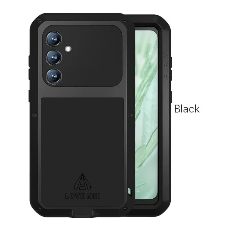 

LOVEMEI Heavy Duty Full Protection Case For Samsung Galaxy S23 FE Tempered Glass Metal Armor Aluminum Shockproof Shell Cover