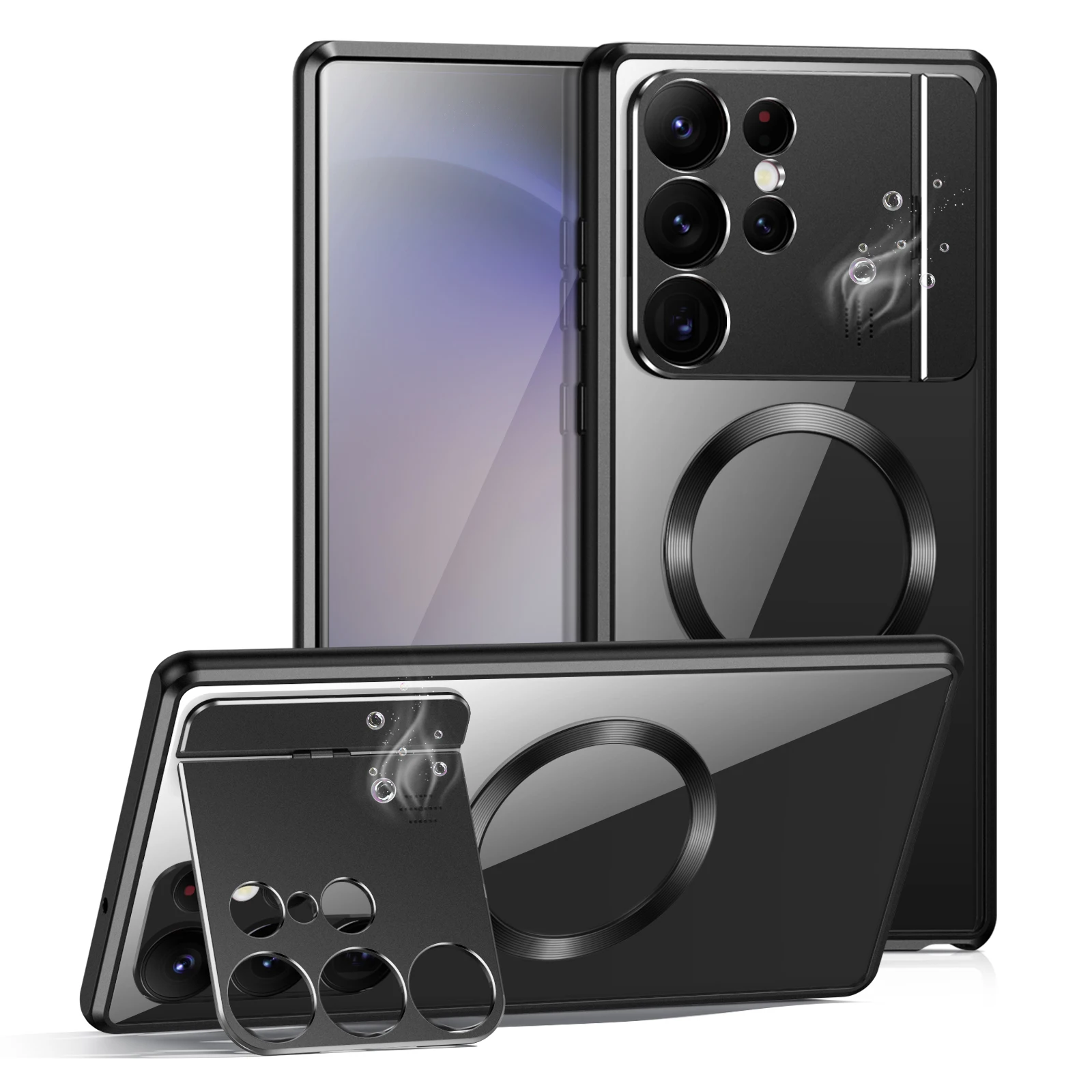 

Роскошный магнитный складной чехол с ароматом для Samsung Galaxy S21, S22, S23 Ультра с защитной крышкой для объектива металлический чехол для Magsafe