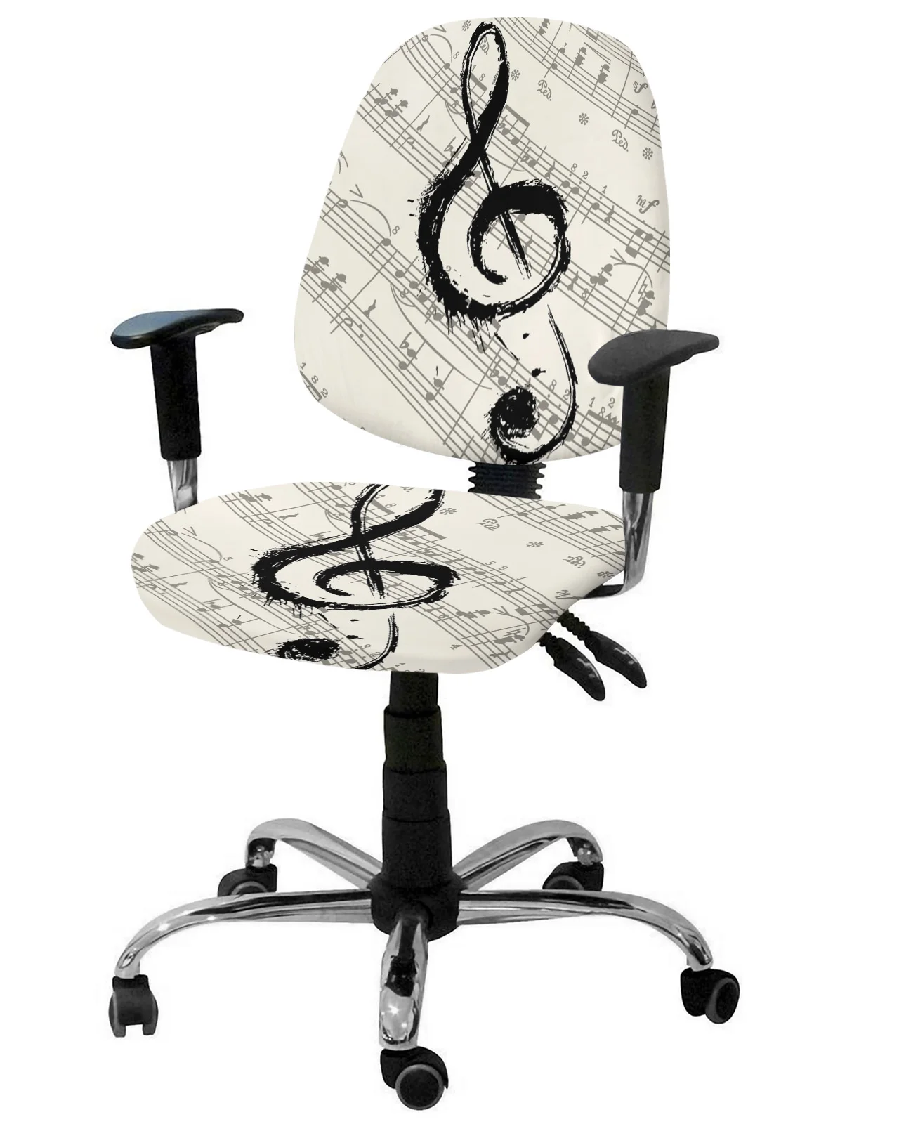 Music Notes Sheet Vintage Elastic Armchair Computer Chair Cover Stretch Removable Office Chair Slipcover Split Seat Covers AliExpress 15