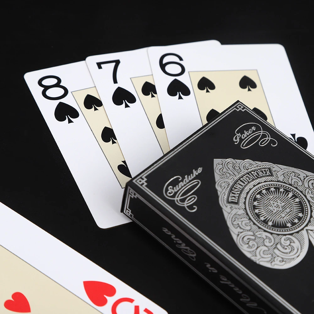 1PCS Silver Gold Foil Border Washable PVC Playing Cards for Fast Fun Competitive Multiplayer Solitaire Game 63*88mm playing cards,plastic playing cards,poker set
