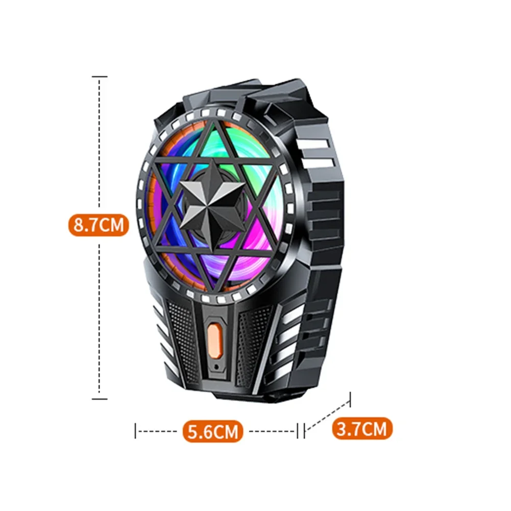 X112 Mobile Phone Game Cooler Back-Clip Fan Air-cooled Universal Radiator For PUBG Phone Ice Cooling with RGB Light 3 Gears