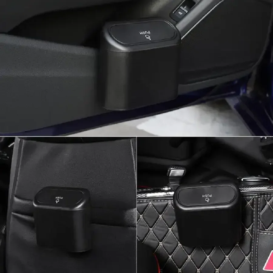 Car Trash Can Portable Plastic Car Storage Box with Lid Garbage Waterproof for Car