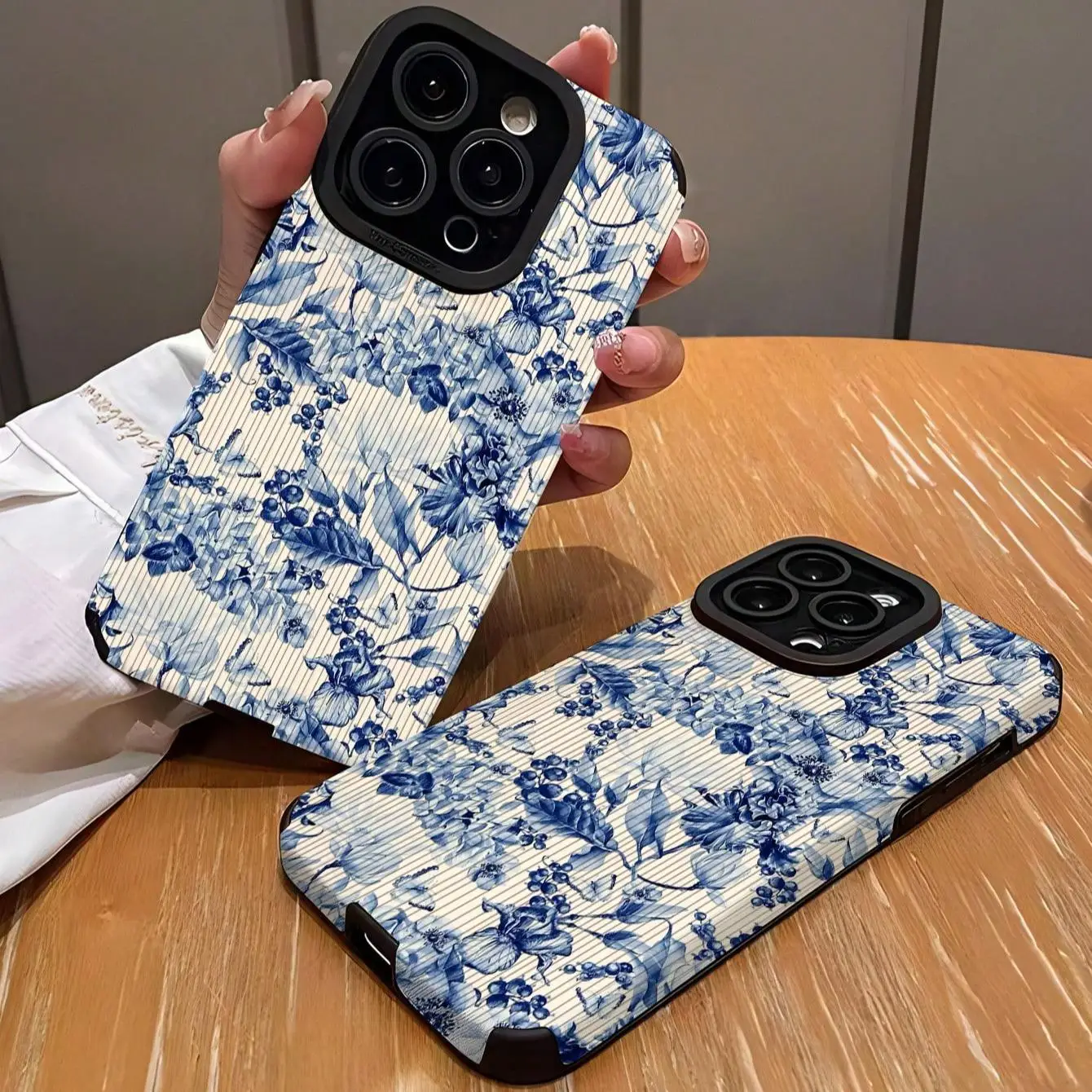 ForIPhone 16 Pro Max 15 Pro 14Plus 13 12 Floral Pattern Phone