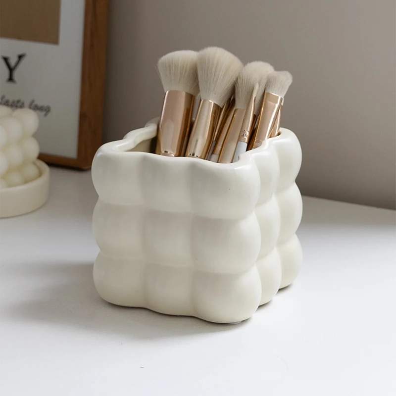 Bathroom Organizer Makeup Organization Cosmetic Lipstick Holder Makeup Brush Holders Storage Organiser Office Ceramic Pen Holder 3