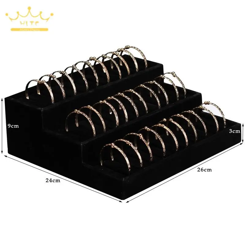 Jewelry Organizer Ring Watch Display Tray Bracelet Display Watch Pillow Decoration 3Layers Jewrlry Display Stand Watch Pallet