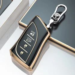 Premium Car Key Case Shell Cover with 4 - Button Protection - Sleek Fob Accessory (Black Set)
