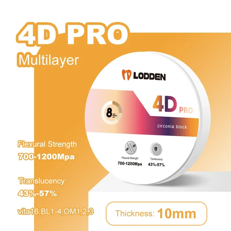 

Стоматологический циркониевый блок 4D Pro 98*10 мм для искусственной облицовки, инкрустации короны, моста VITA 16 и технические, оригинальный материал для зубных протезов