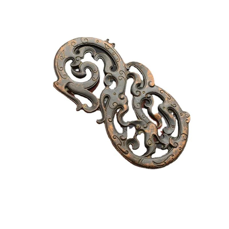 

Antique miscellaneous collection Ancient bronze double-sided openwork cologne brand dragon pattern listing Antique old objects