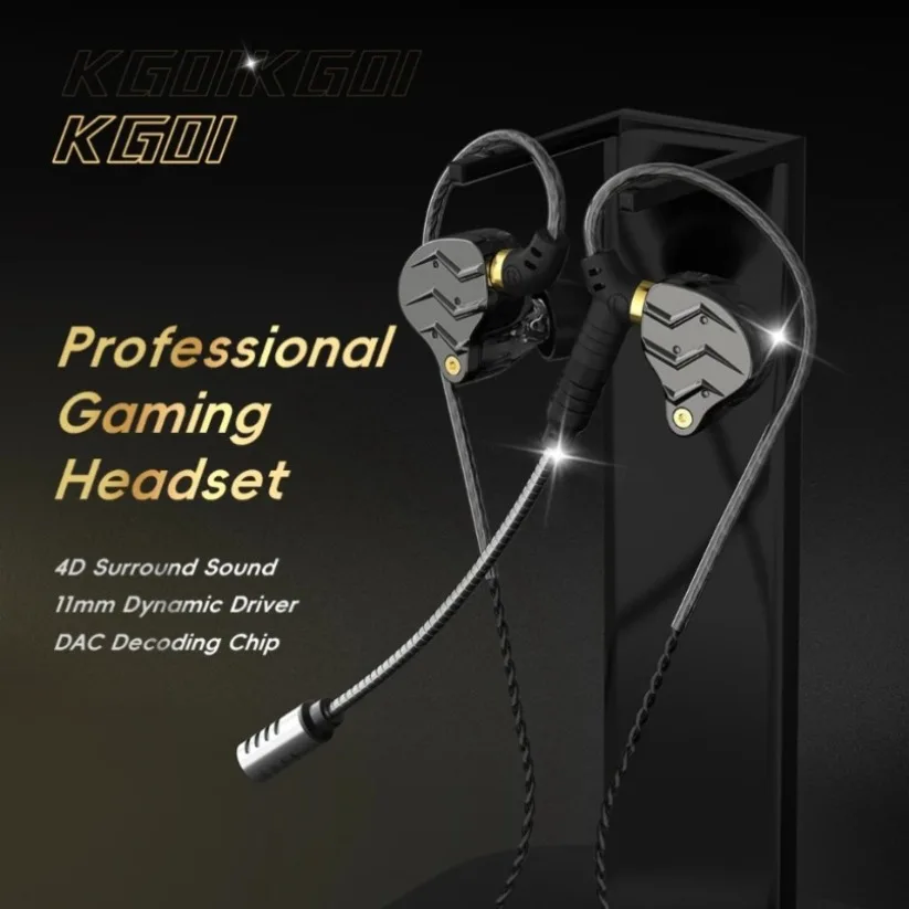 Auricolari da Gaming con Microfono HD, Cuffie Cablate con Bassi HiFi, Auricolari con Gancio per Orecchio, Cuffie con Riduzione del Rumore - Image 4