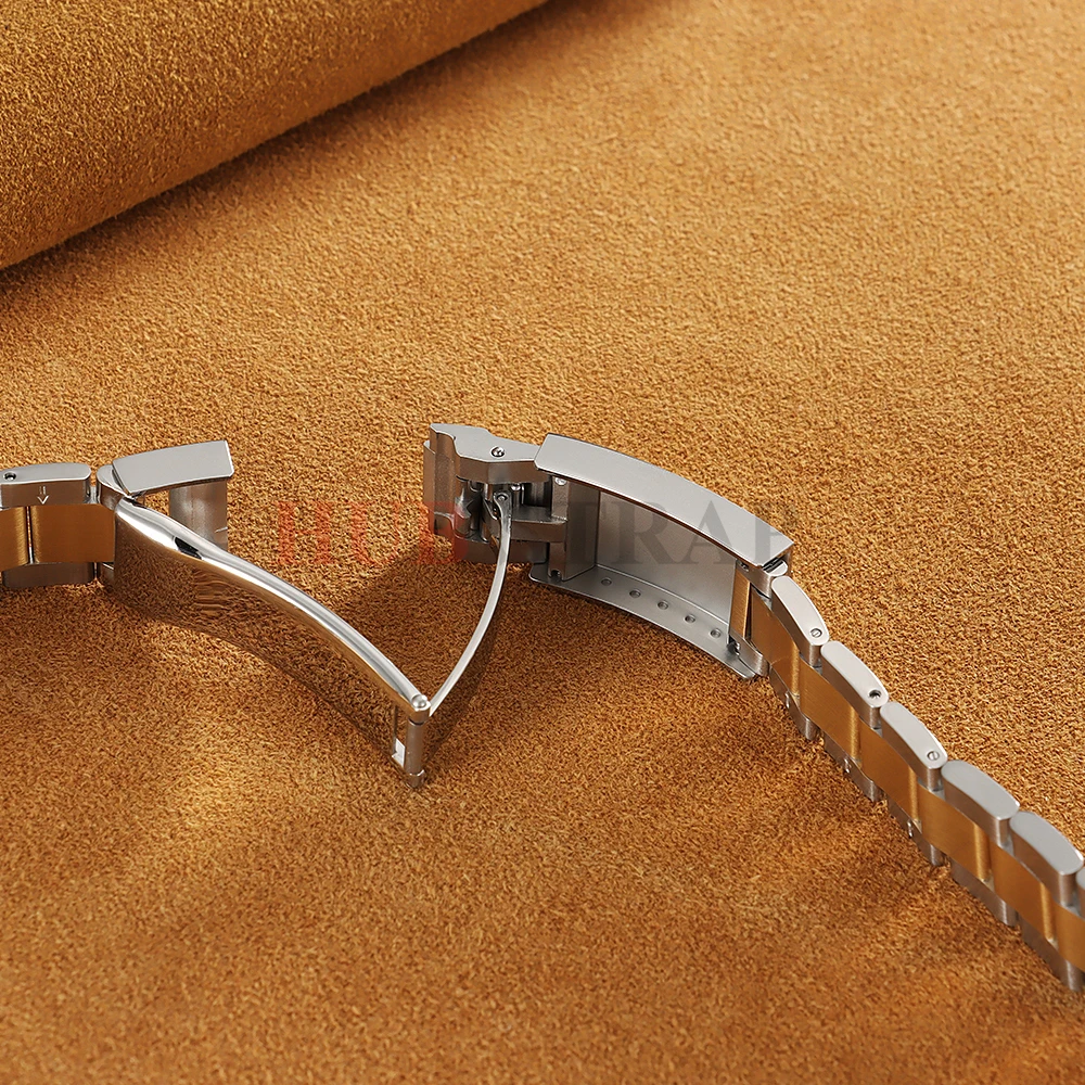 Curved End Stainless Steel Watch Band Bracelet