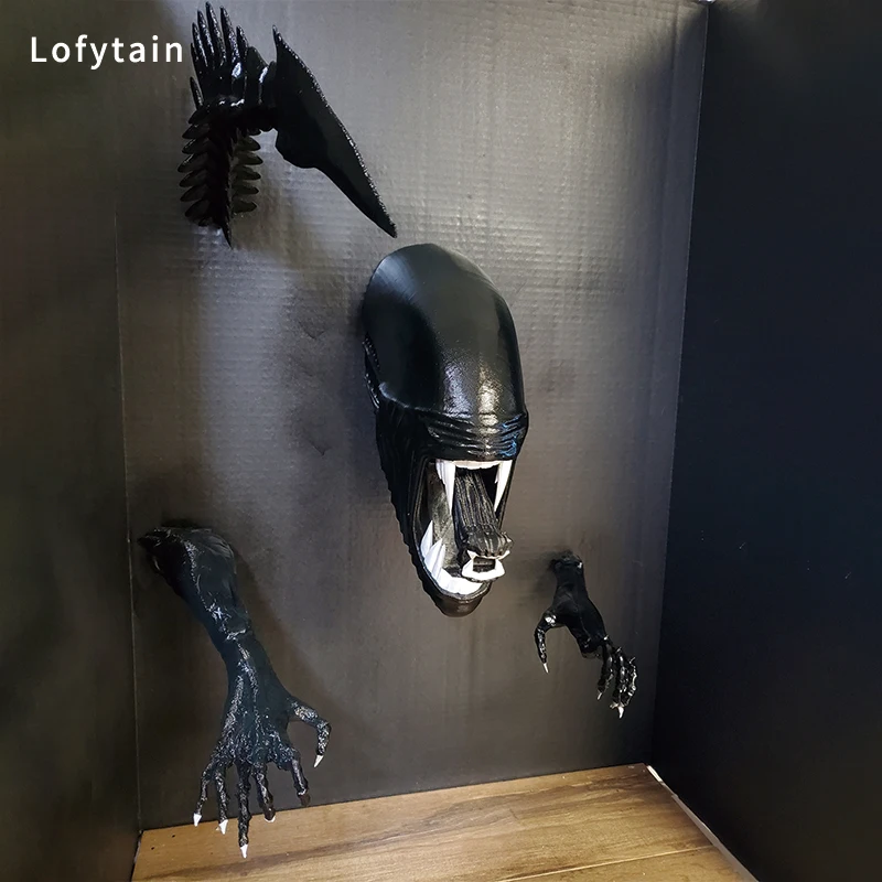 Lofytain Alien Xenomoprh Wall Art Sculpture Statue Horror Alien Predator Sci-Fi Monster Beasts Decoration Halloween Gifts Props