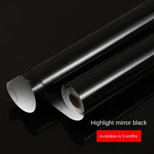 

10M Black High-gloss Wardrobe Desktop Stickers Furniture Renovation Wallpaper Self-adhesive Waterproof Wall Stickers Papel Pared