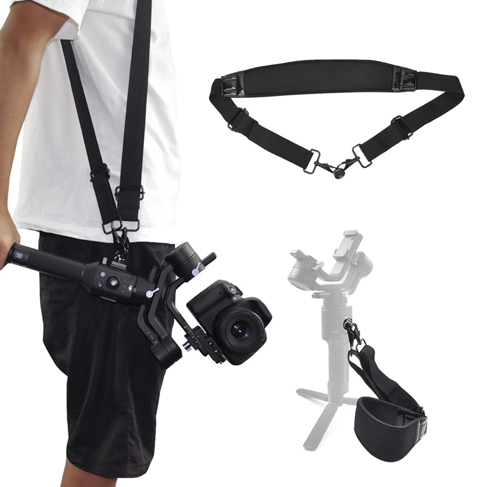 카메라 스트랩 로닌 SC 숄더 스트랩 두꺼운 폼 블랙 고강도 카메라 넥 스트랩 숄더 벨트 슬링 (DJI 로닌 SC 용)