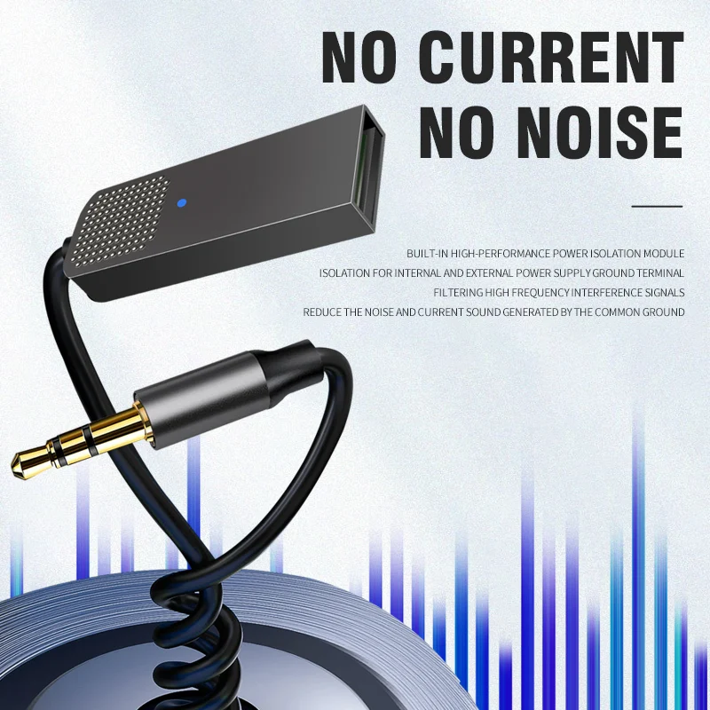 Car Bluetooth Adapter USB Dongle Bluetooth 5.2 Receiver Transmitter USB To 3.5mm Jack Music Audio Receiver for Aux Car Speaker