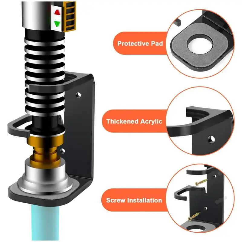 Acrylic Clear Light Saber Stand Wall Mount Storage Rack With Screws For Star Planet Lightsaber Display Stand 5