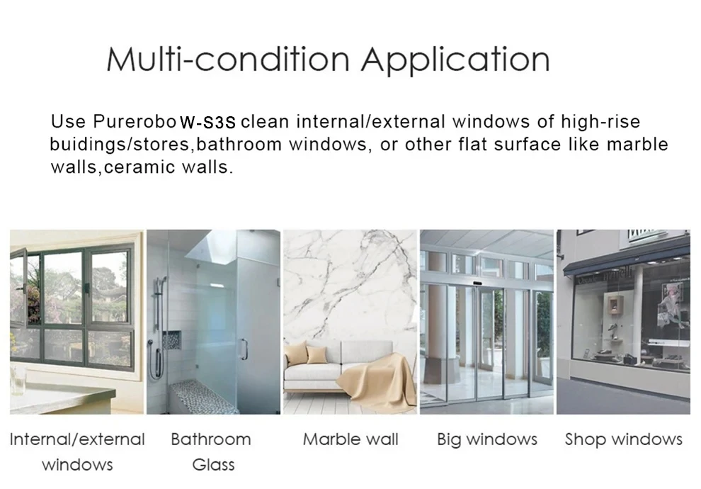 Description Picture 5 of itemW-S3S electric window cleaner Remote Control Smart Automatic Bilateral Water Spray Square clean glass Robot Home office use