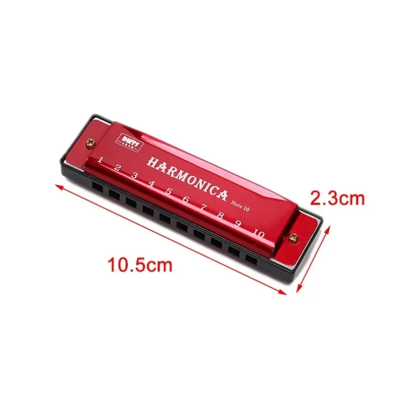 Diatonic Harmonica 10 Holes Blues Harp Mouth Organ Key of C Professional Musical Instruments Color Black ABS Comb