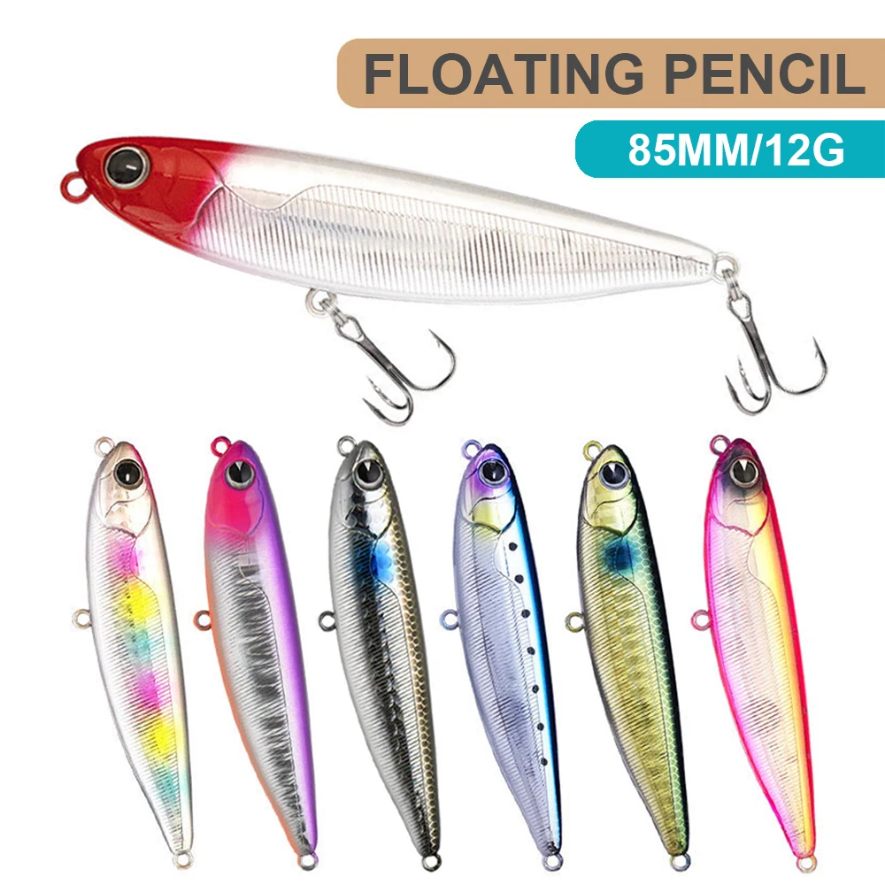 

8.5cm 12g Fishing Lure Pencil Bait Wobbler Floating Topwater Jerkbait Artificial Hard Bait Ocean Fishing Decoy For Trout Bass