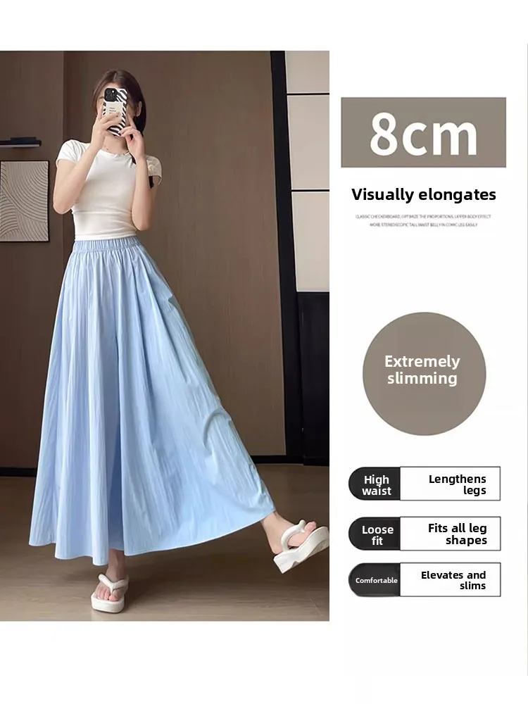plus Size High Waist Bla Wide Leg Pants Women's Summer Slimming Drapey Nine-Piece Harem Pants Casual Straight Cut Trousers - Image 4