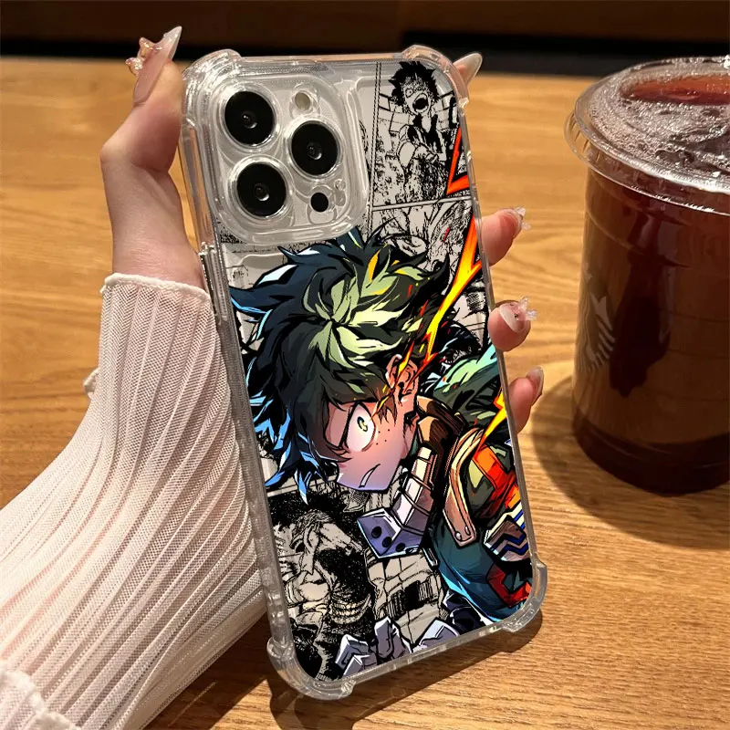 My Hero Cool Academia Clear Anime Phone Case - Soft Shockproof Cover