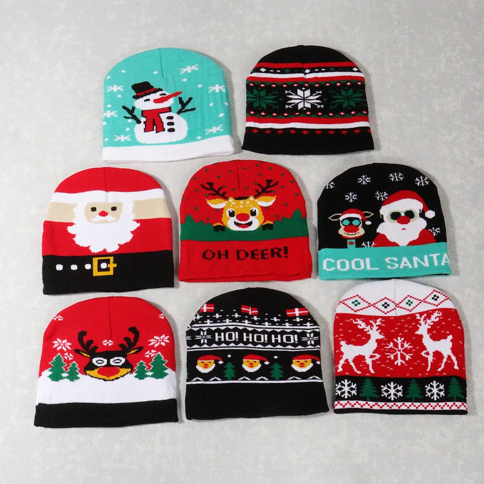 DANKEYISI Christmas Hat Xmas Beanie Knit Hats Winter Snow Hats Cap  Christmas Party Favors for Adults and Kids - AliExpress