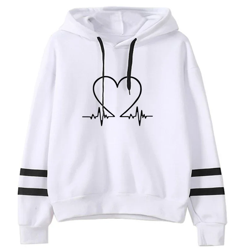 Woman Clothing Versatile Sweatshirts Casual Hoodies Comfortable Pullovers Slim Fit Soft Striped Lazy Style Jogging Daily Women's 3