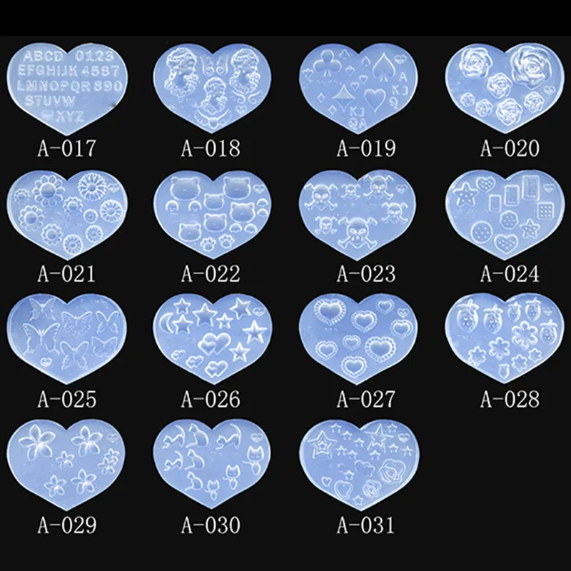 3D Nail Mold DIY Design Silicone Heart Nail Art Butterfly Bow Flower Nail Art Decorations Manicure Tool Nail Art Accessory 6