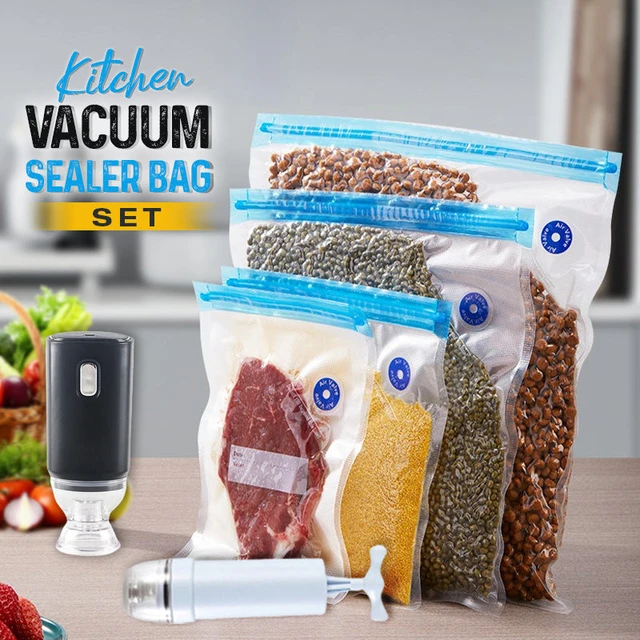 20 Bags Food Storage Vacuum Seal Storage Bags with Hand Pump for Sous Vide  cooking or freezer storage 