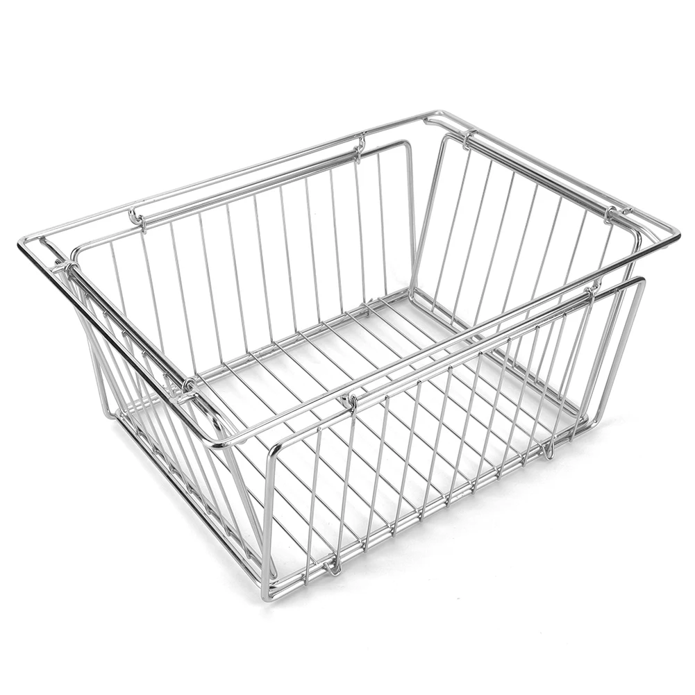 Stainless Steel Folding Storage Basket for Camping Table