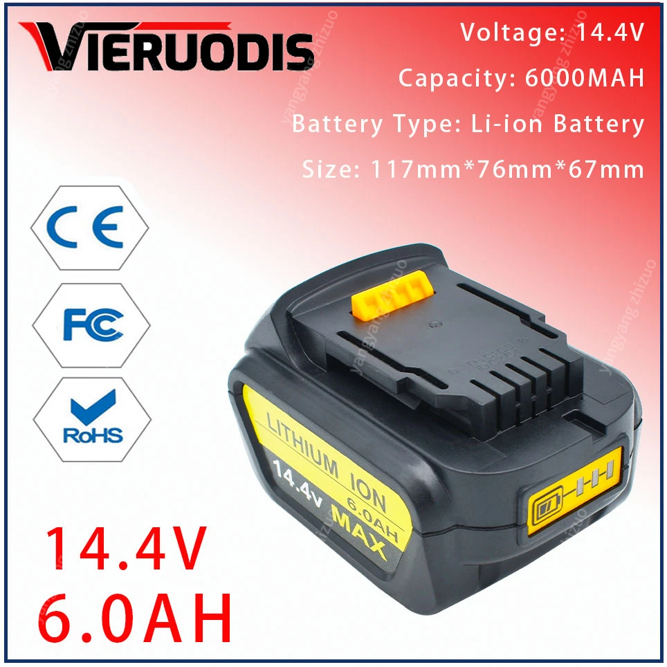 

for Dewalt 14.4V 6.0AH/8.0AH power tools battery DCB140 DCB141 DCB142 DCD735L2 DCF835C2 DCF835L2 DCL030 lithium-ion battery