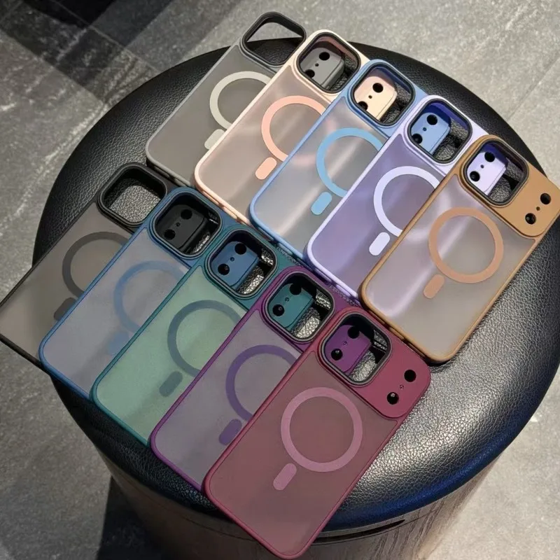 Translucent Frosted Matte Magnetic Phone Case with Magsafe Compatibility