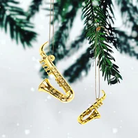 20 Pcs Saxophone Charm Xmas Tree Pendants Accessories Christmas Decor Supplies Plastic Musical Instruments Ornaments 2