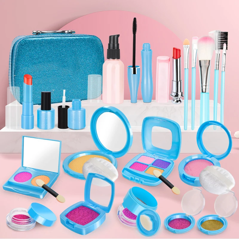 Ensemble de maquillage pour enfants pour filles, kit de cosmétiques  lavables, jouets de maquillage réels pour enfants 4 5 6 7 8 9 10 ans