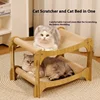Cat nest cat scratching board integrated cat bed sisal in all seasons upper and lower bunk warm villa double layer semi-closed