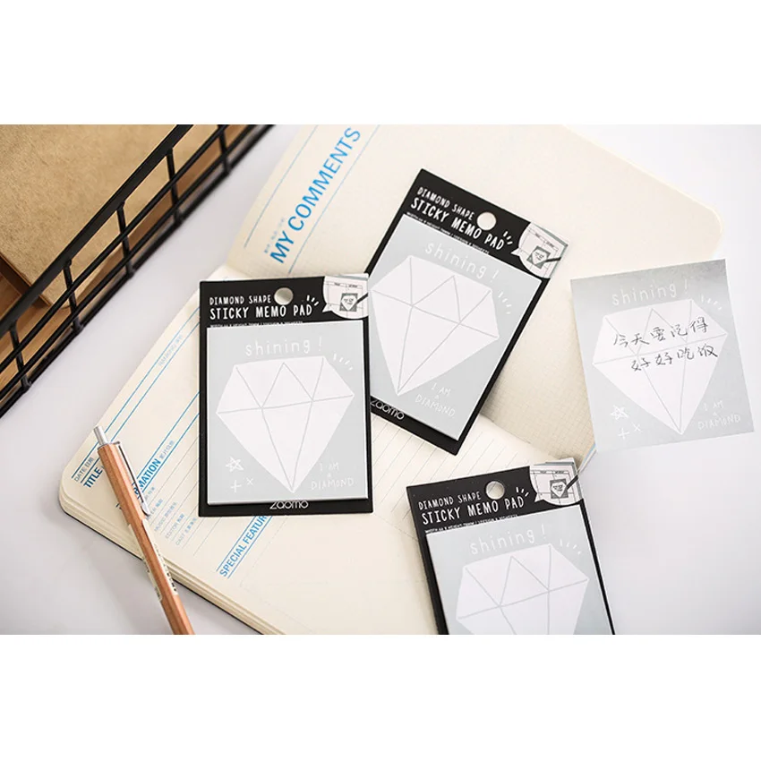 

1Pack/lot Cute Diamond Planner Sticky Note Kawaii Stationery Student Memo Pad