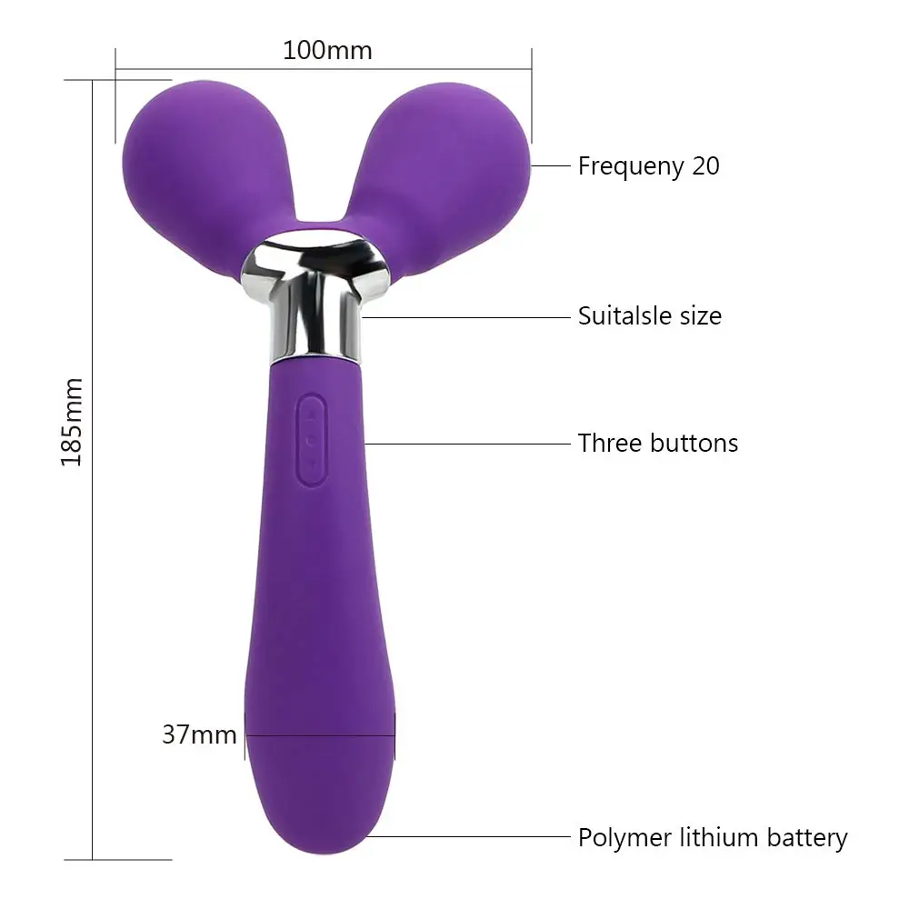 Y-type Av Stick Vibrator With Three Heads For Clitoral Stimulation_voghion.com
