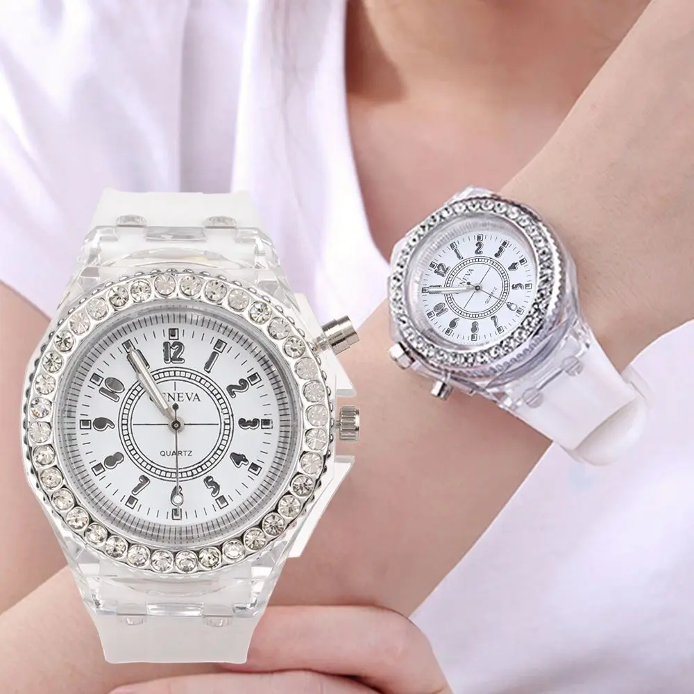

Personalized Students Women Watches Rhinestone Wrist Watch Quartz Wristwatches Men's Watches LED Watch