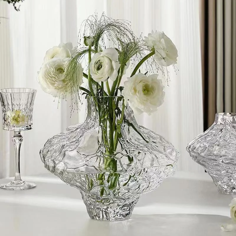Nordic Glass Vase Flower Pot Garden Desk Luxury Table Acrylic Vase Transparent Plant Modern Small Floreros Office Decoration 6
